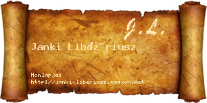 Janki Libériusz névjegykártya